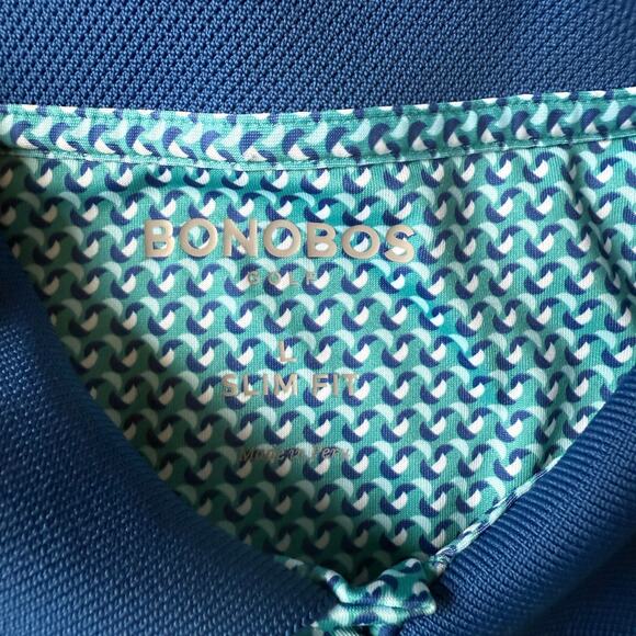 Bonobos Men's Golf Performance Polo Short Sleeve Shirt Sail Boat Pattern sz L - Picture 6 of 6